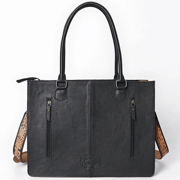 American Darling Black and Tan Shoulder Bag with CC - Picture 3 of 6